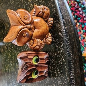Two Vintage Owl Figurines